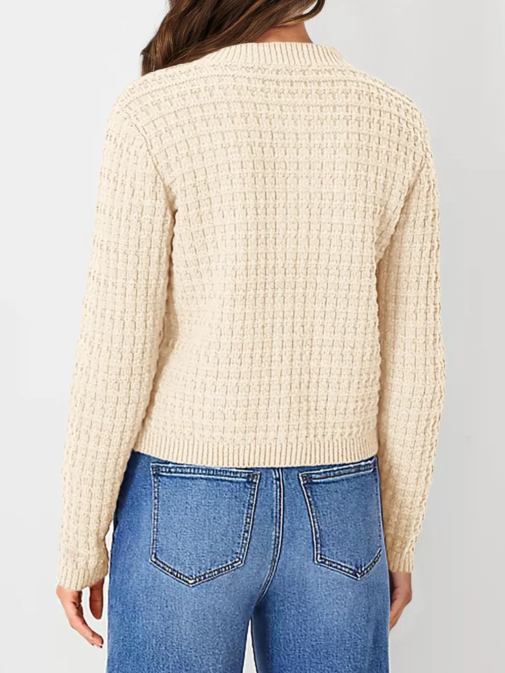 Textured Knit Button-Front Cardigan, image 8