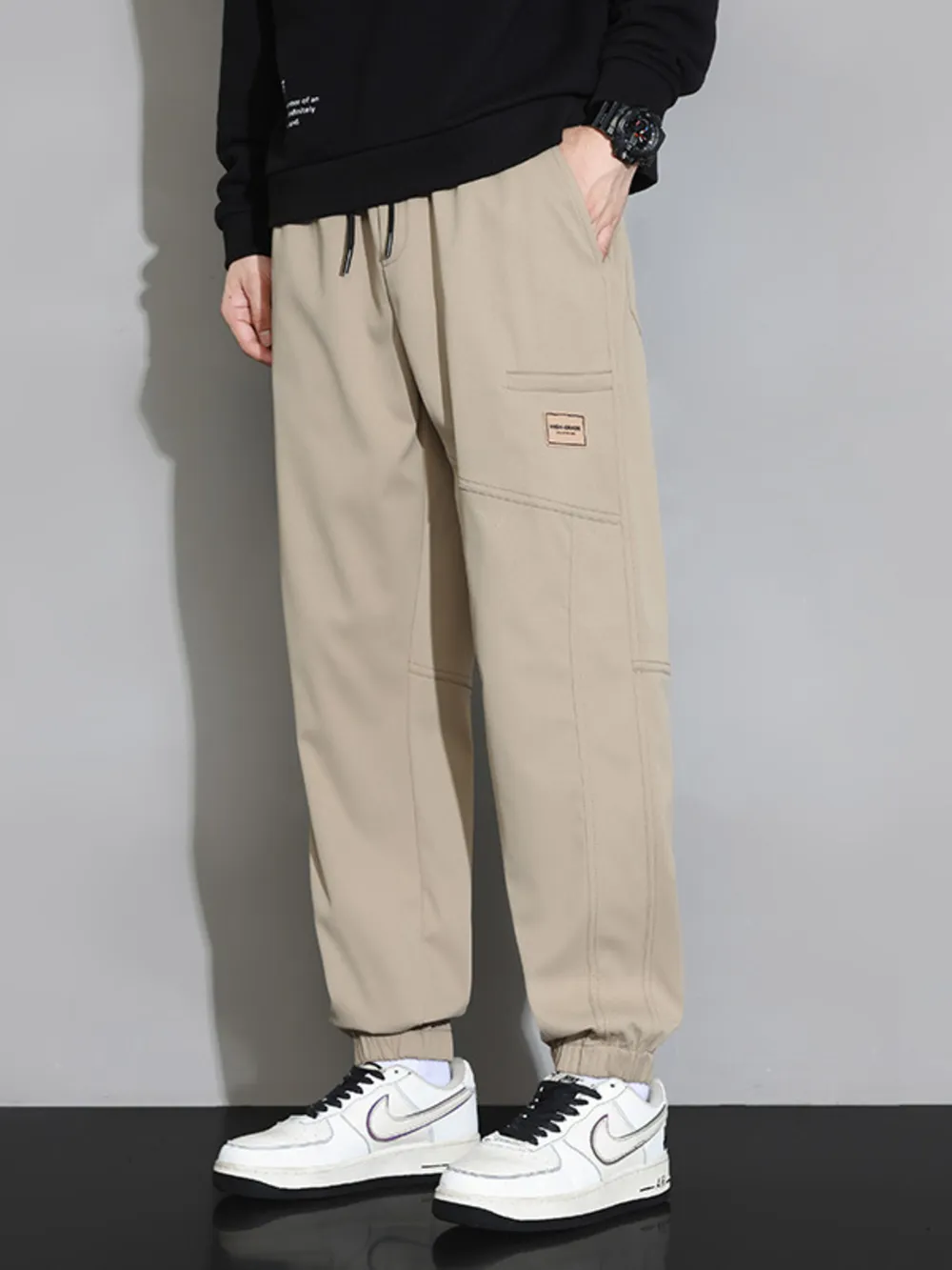 Men's Plus Size Drawstring Loose Fit Pants, image 7