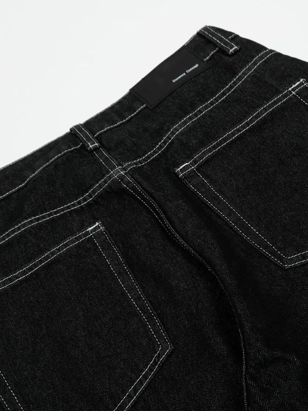 Men's Wide-Leg Contrast Stitch Jeans, image 7