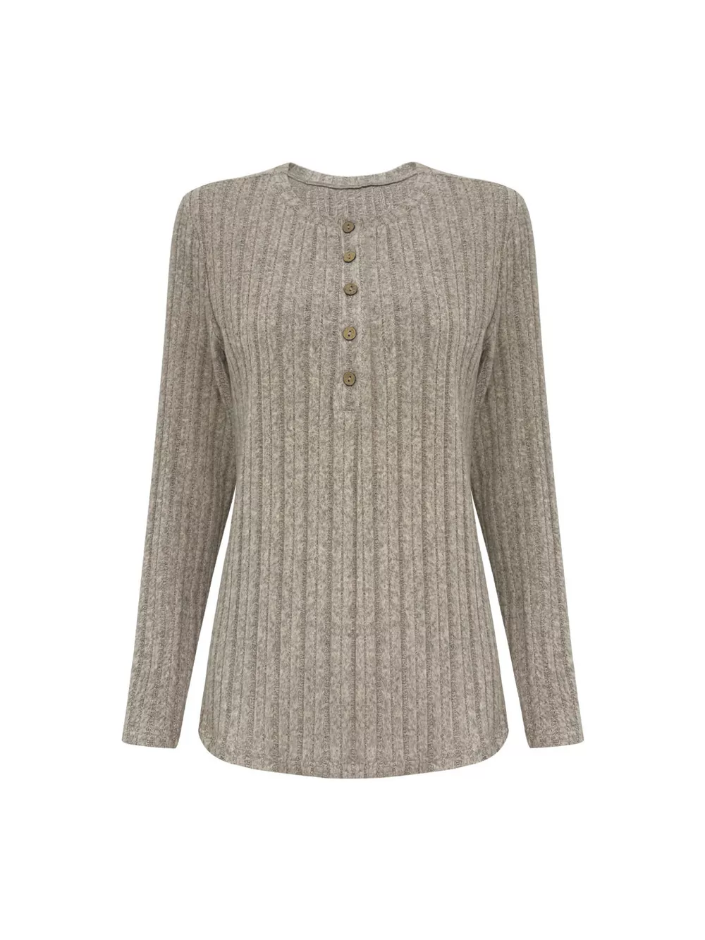 Plus Size Ribbed Knit Button-Front Top and Pants Set, image 12