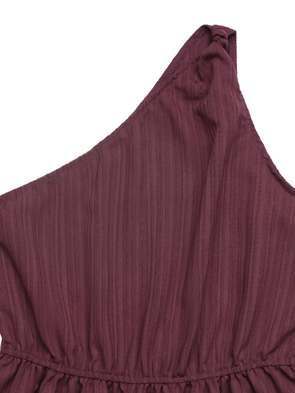 One-Shoulder Tie Waist Romper, image 5