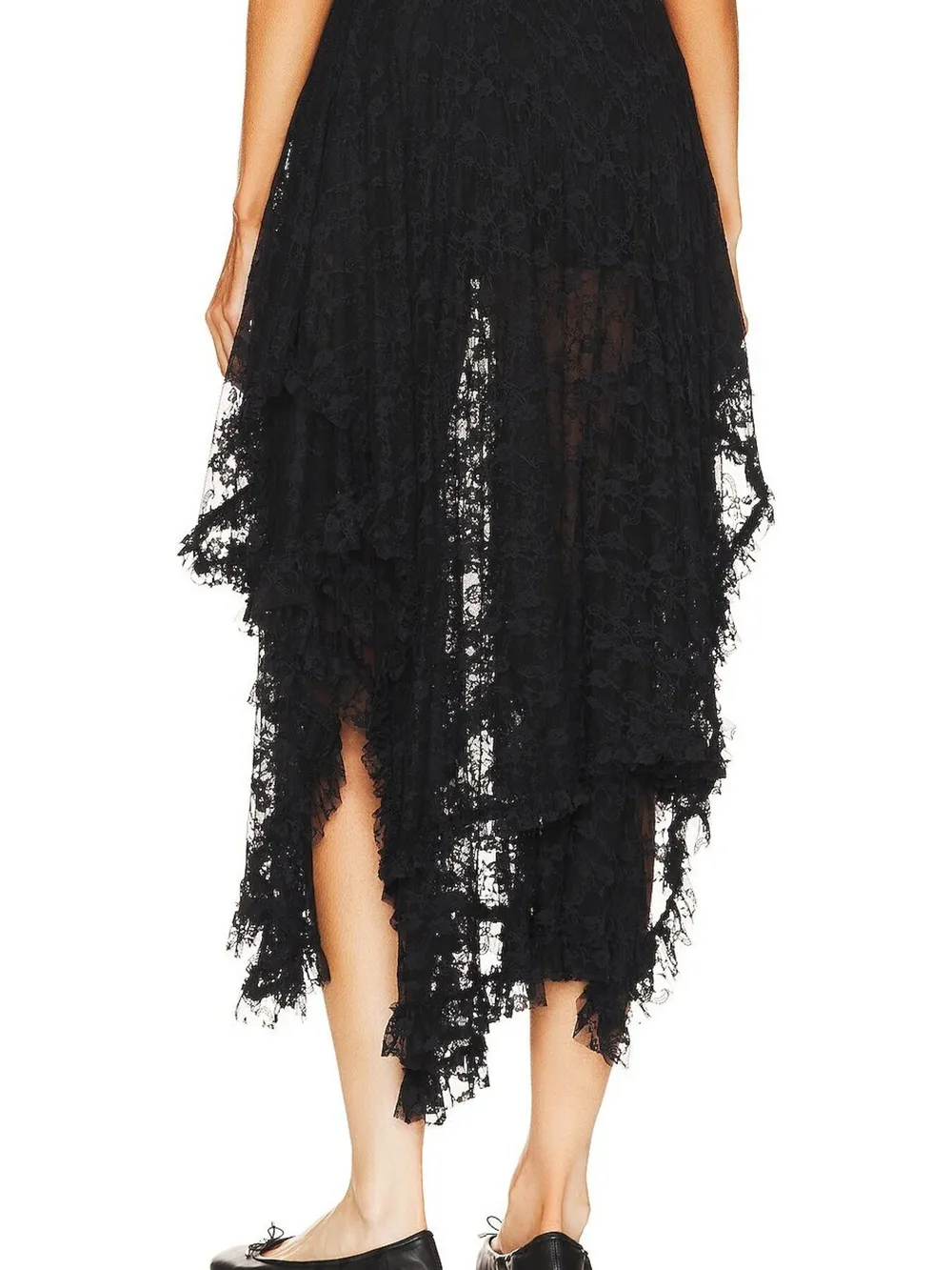 Asymmetrical Lace Midi Skirt, image 6