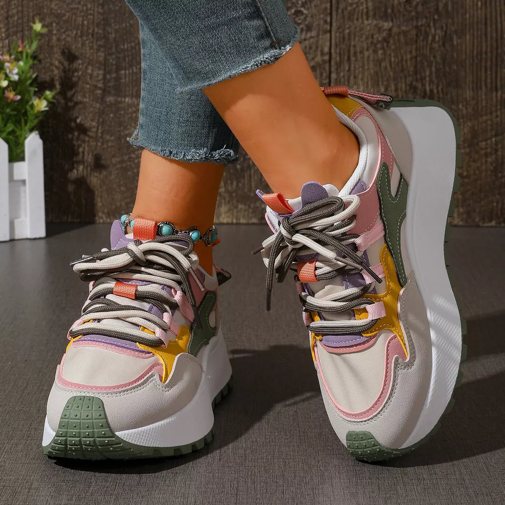Round Toe Lace Up Sneakers, image 7