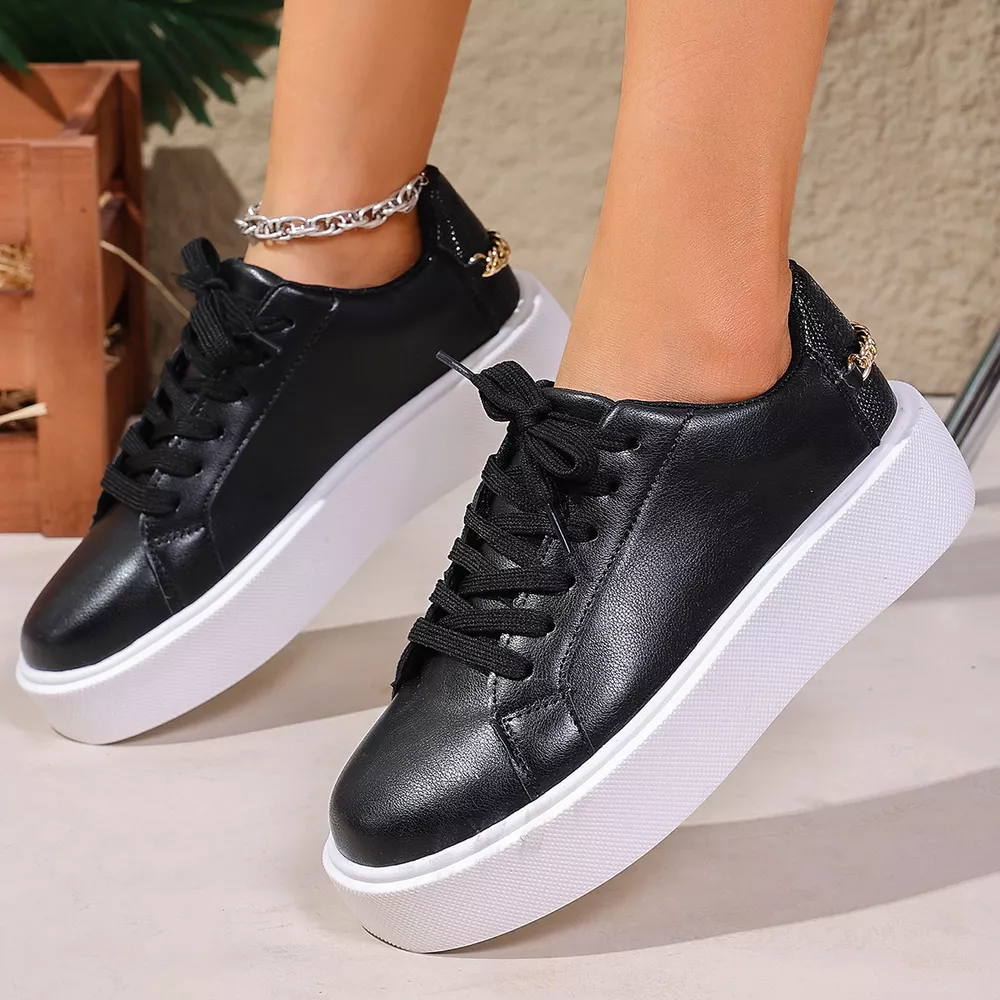 Round Toe Platform Sneakers, image 6