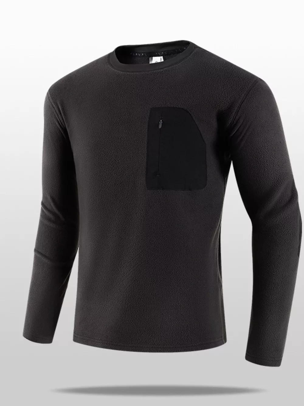 Men's Plus Size Long Sleeve Pocket T-Shirt
