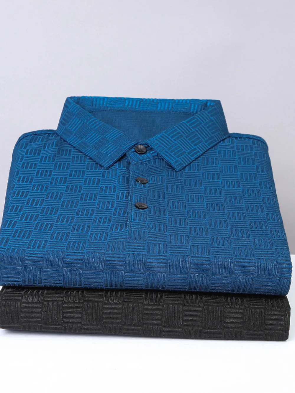 Men's Plus Size Classic Short Sleeve Textured Polo Shirt, image 4