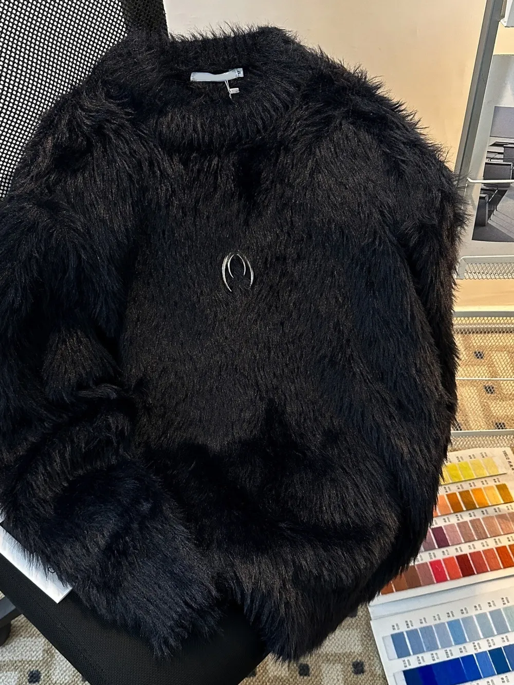 Men's Fluffy Round Neck Long Sleeve Sweater, image 3