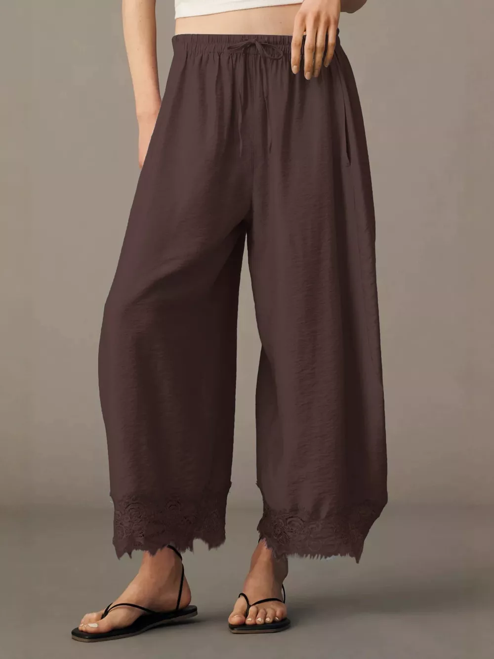 Drawstring Wide Leg Pants, image 10