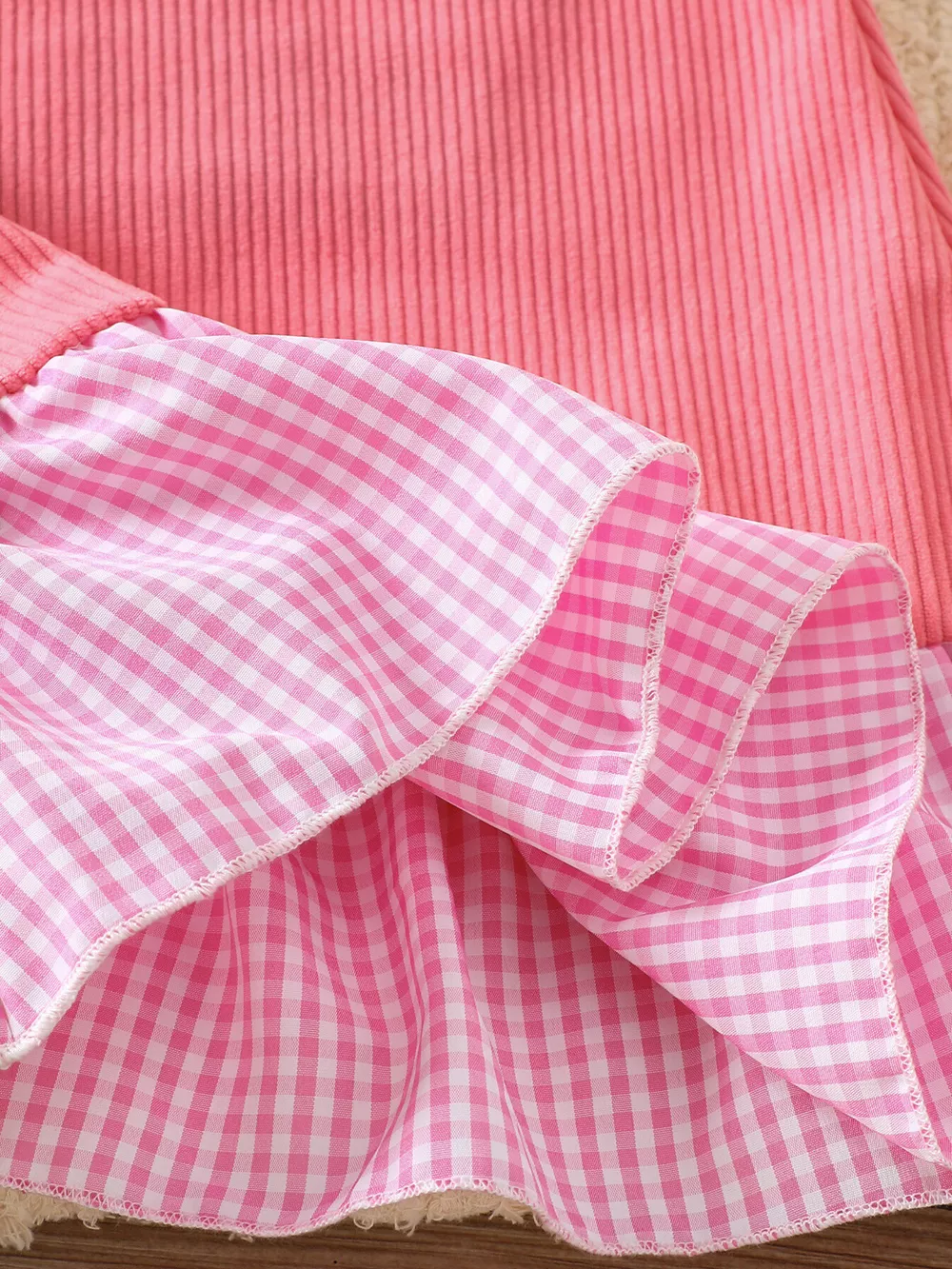 Children's Plaid Hem Corduroy Sleeveless Dress, image 16