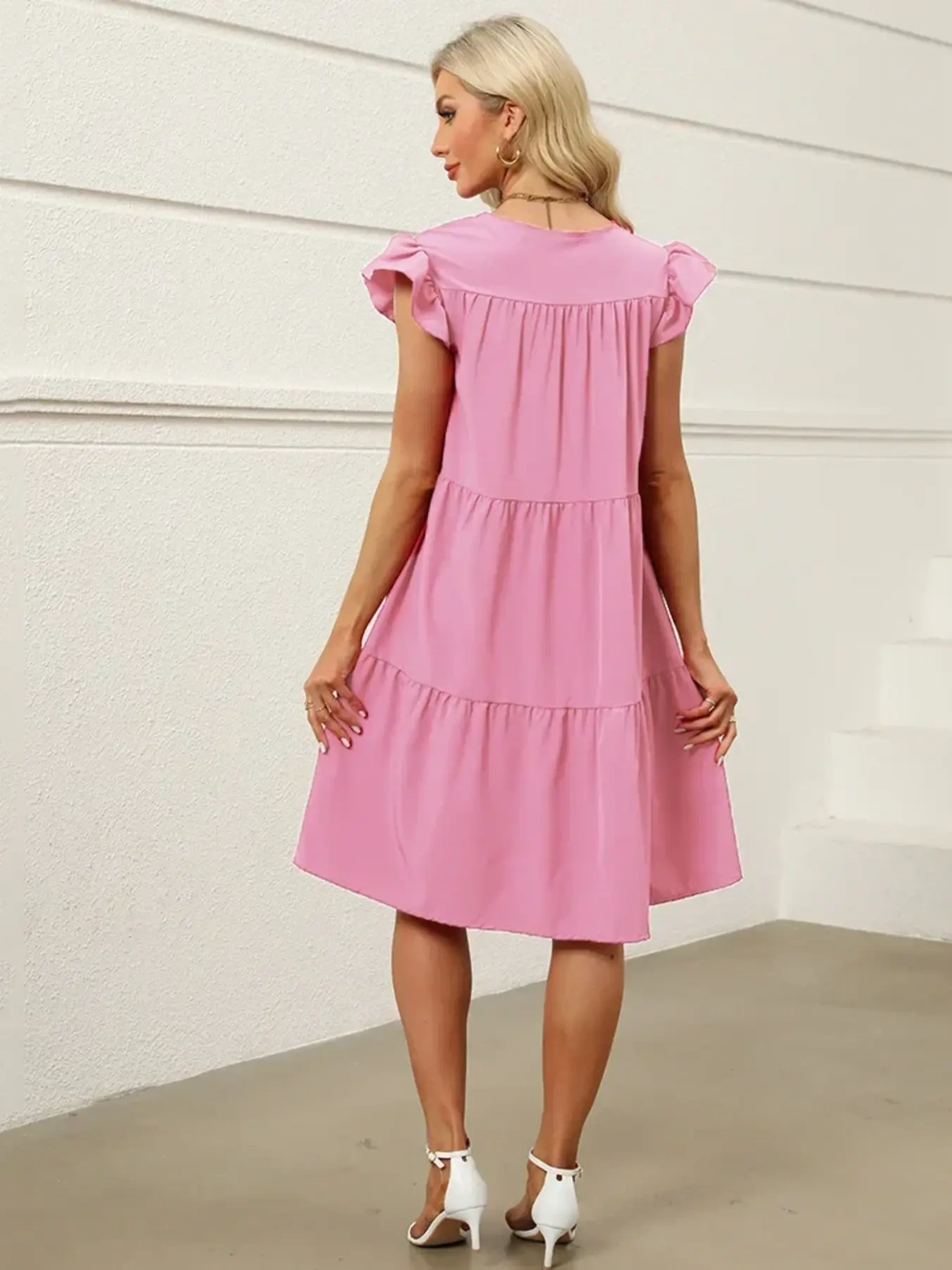Tiered Ruffle Sleeve Mini Dress, image 9