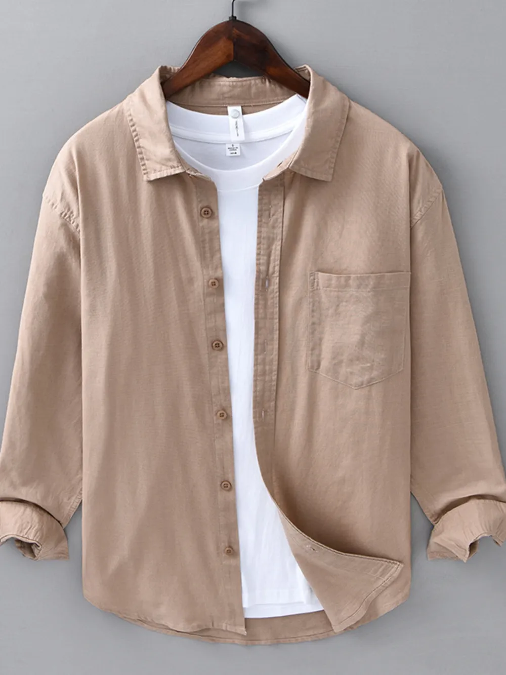 Men's Plus Size Button Up Long Sleeve Shirt, image 8