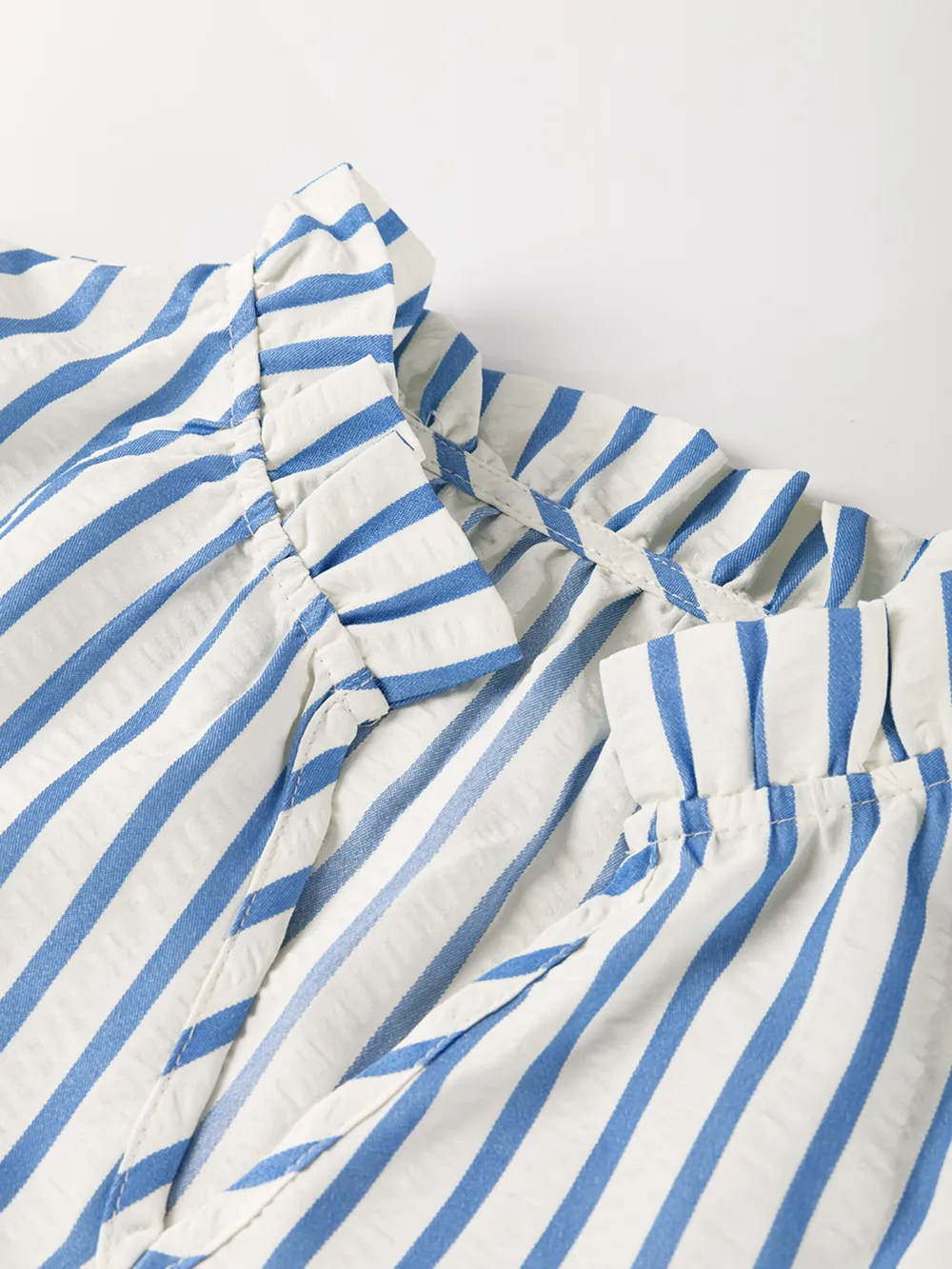 Stripe Knotted Sleeve Notched Shift Mini Dress, image 7