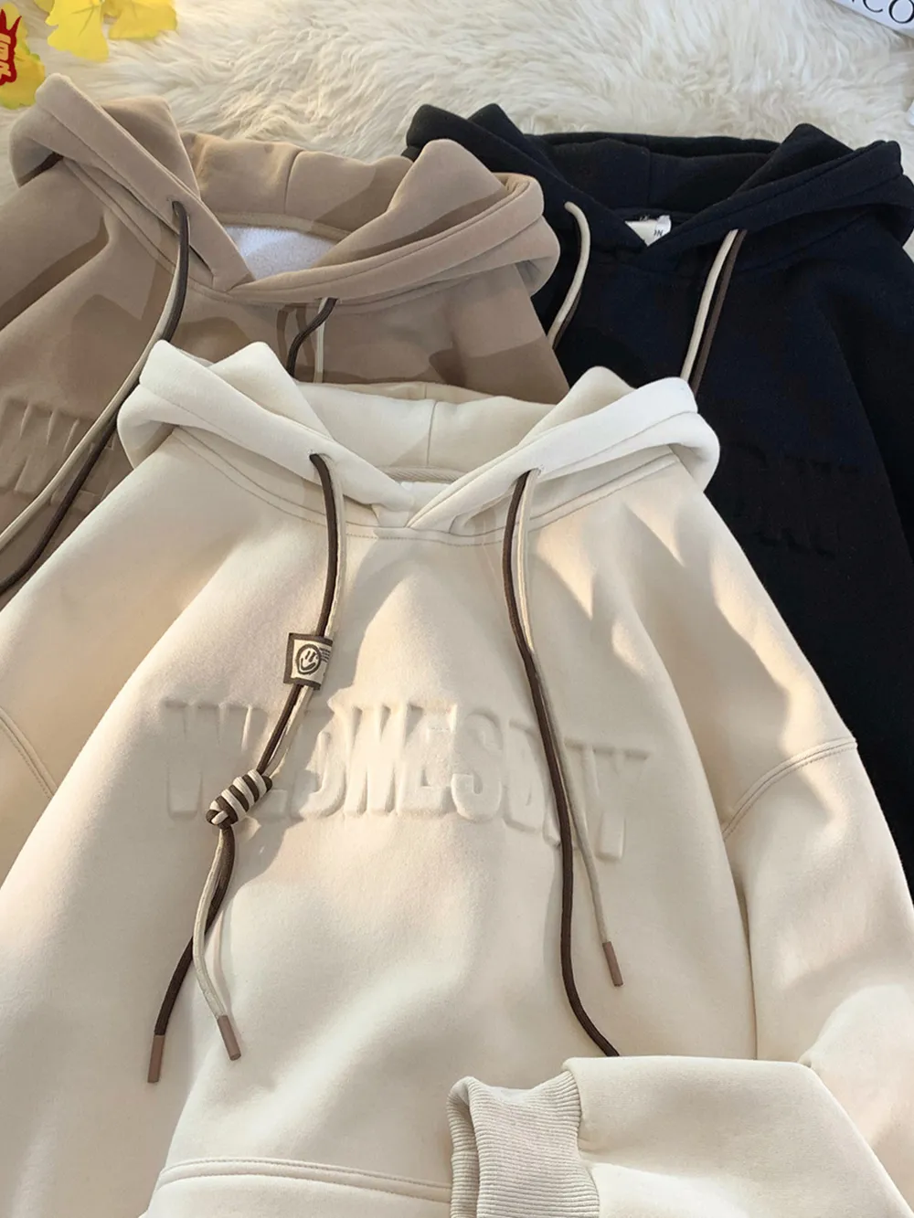 Men's Plus Size Letter Drawstring Long Sleeve Hoodie, image 3