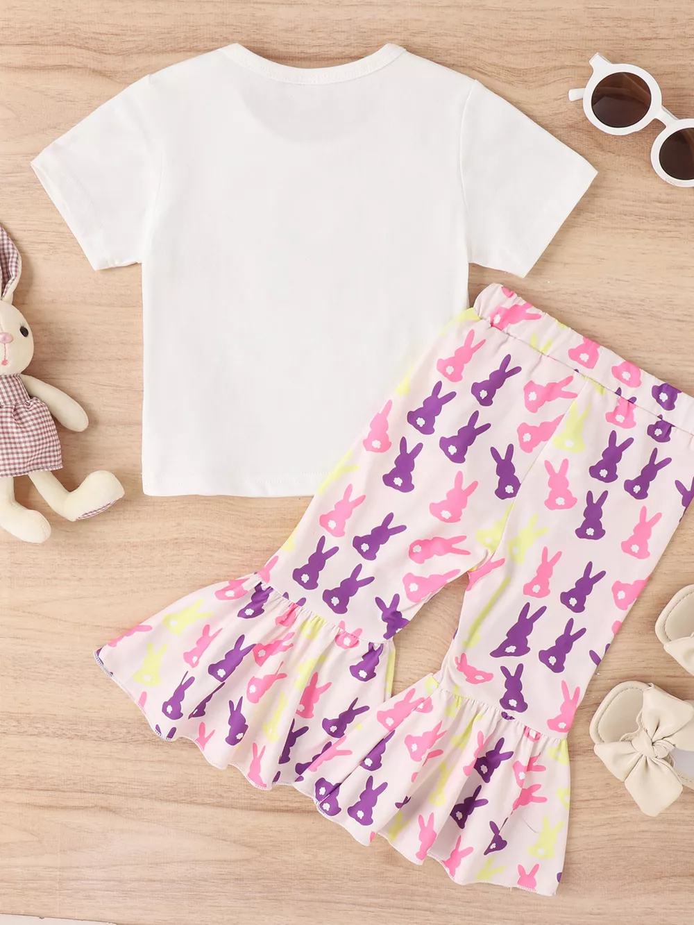 Children's Easter Bunny Short Sleeve Top and Pants Set, image 6