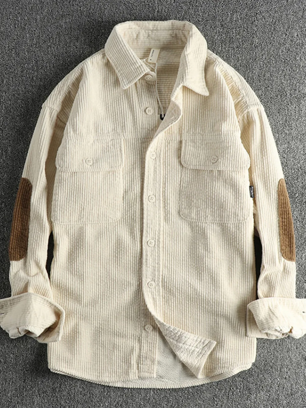 Men's Plus Size Button Up Corduroy Shirt, image 2