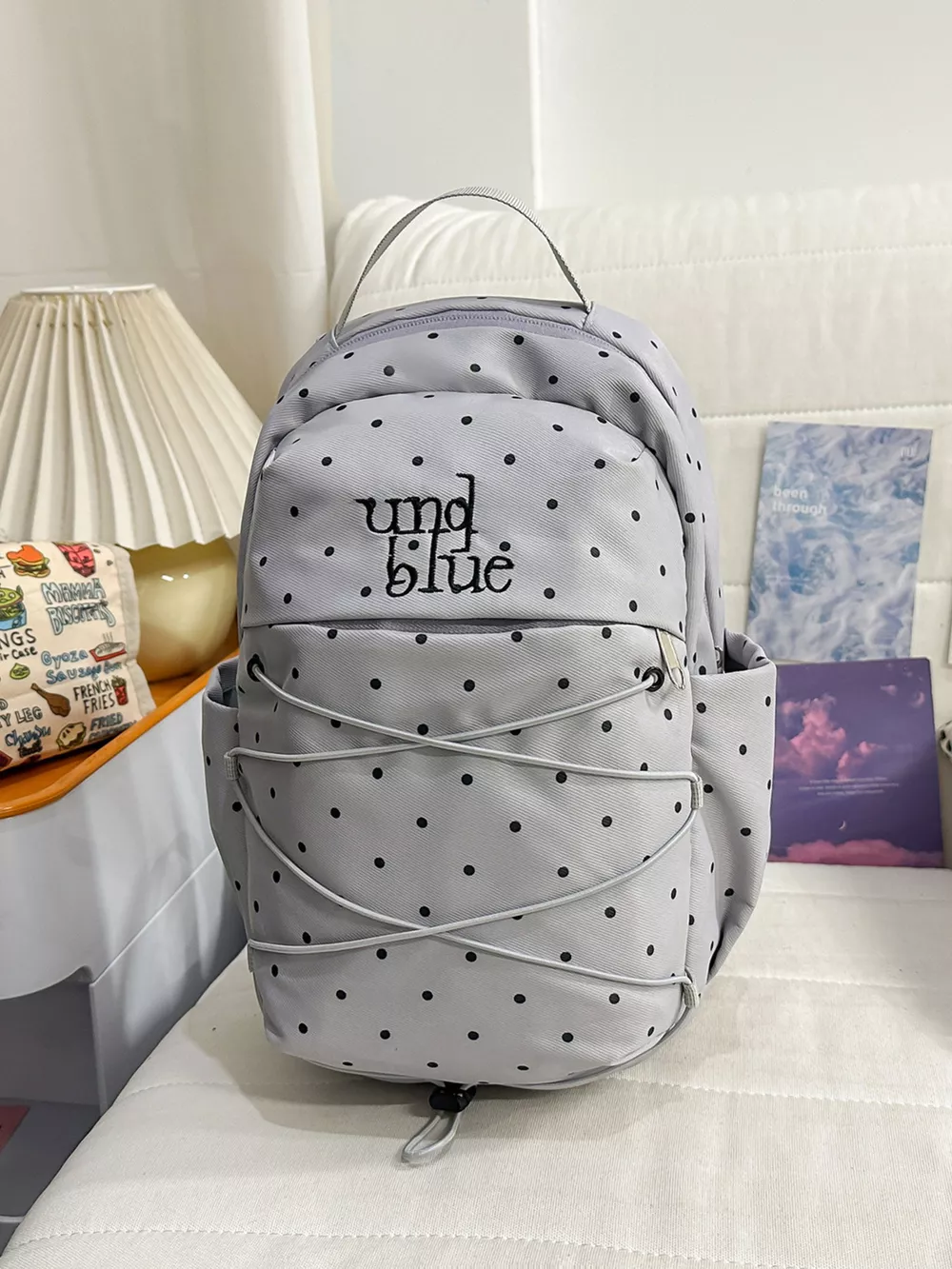 Polka Dot Lightweight Backpack Bag, image 3