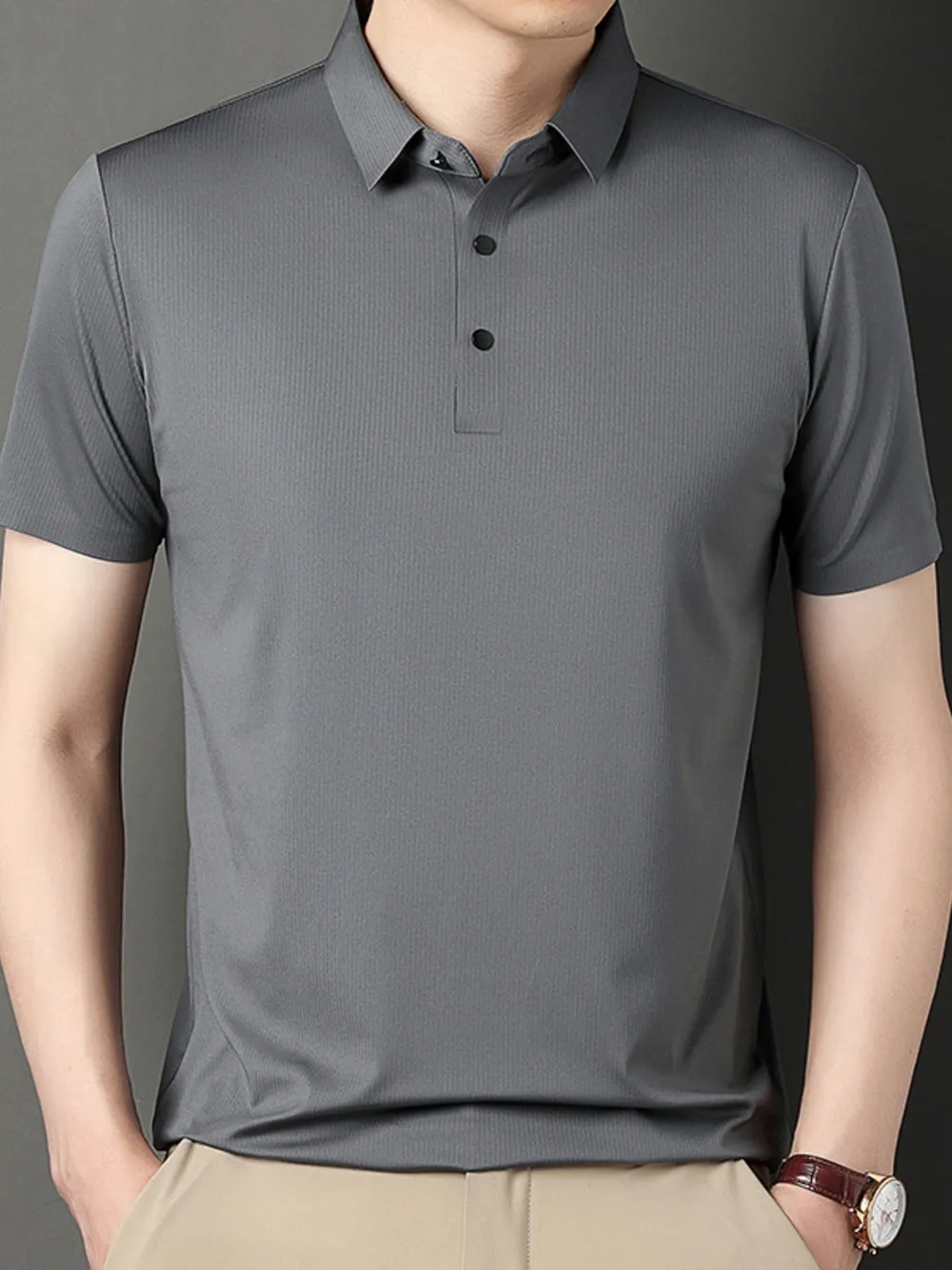 Men's Plus Size Short Sleeve Casual Polo Shirt, image 6