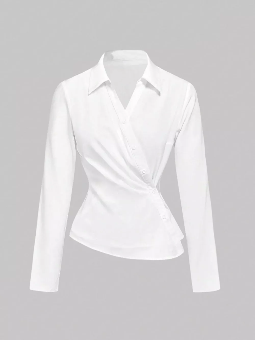 Asymmetrical Button Long Sleeve Shirt