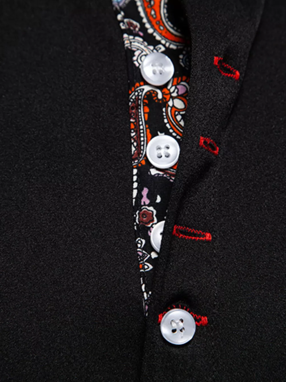 Men's Paisley Trim Short Sleeve Shirt, image 7