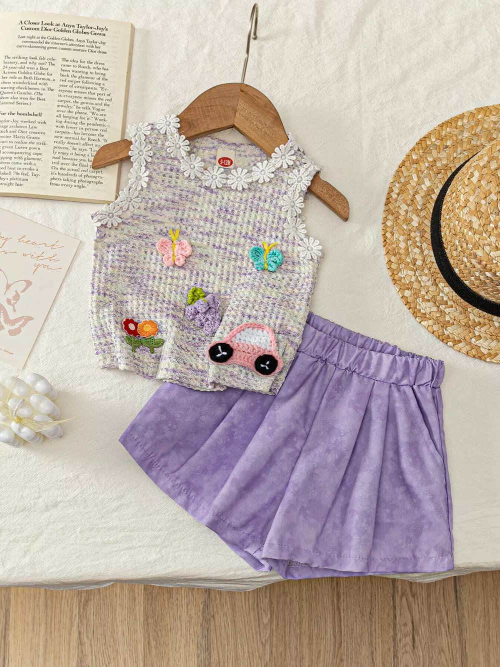 Children's Flower Sleeveless Top and Shorts Set, image 3