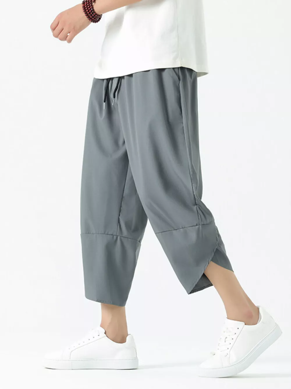 Men's Plus Size Casual Loose Cropped Pants, image 2