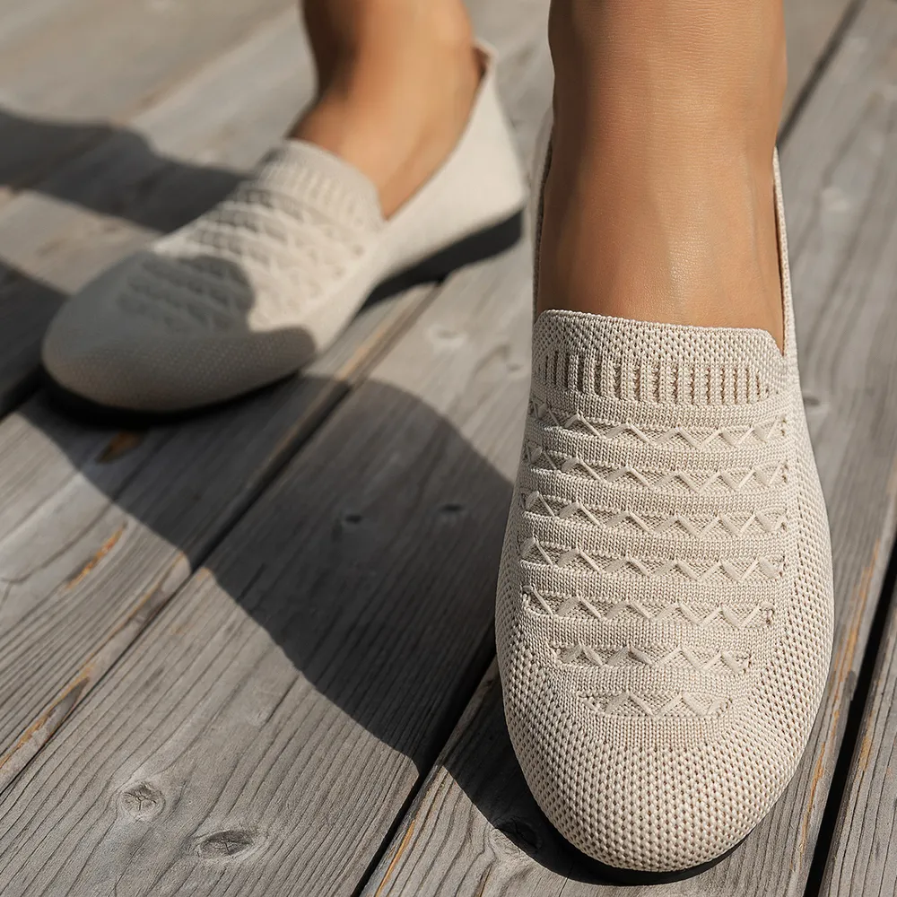 Breathable Knit Slip-On Loafers, image 11