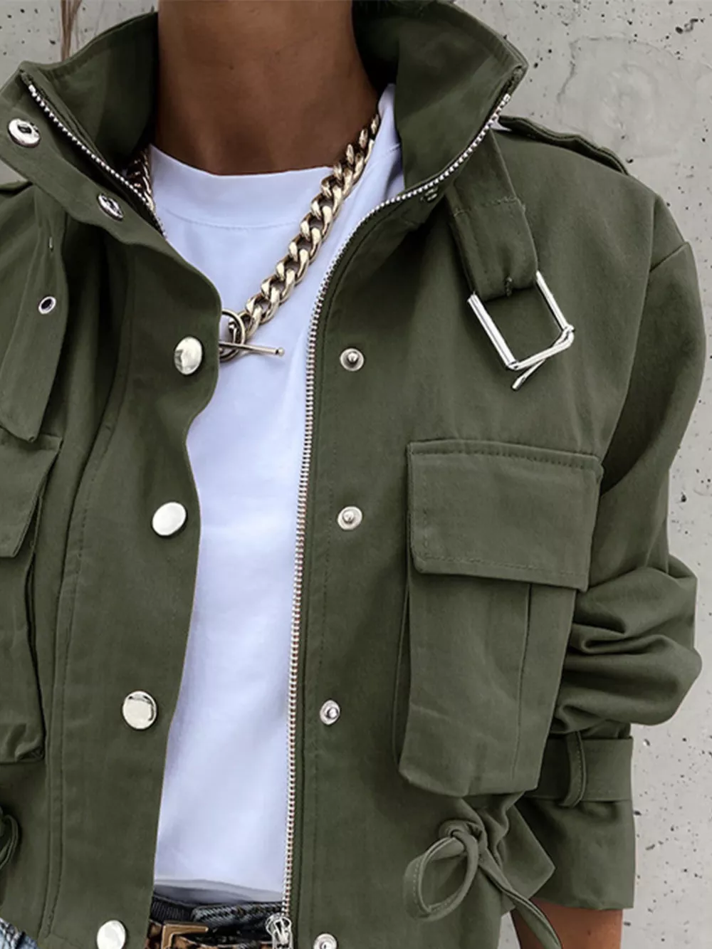 Snap Down Cropped Jacket, image 9