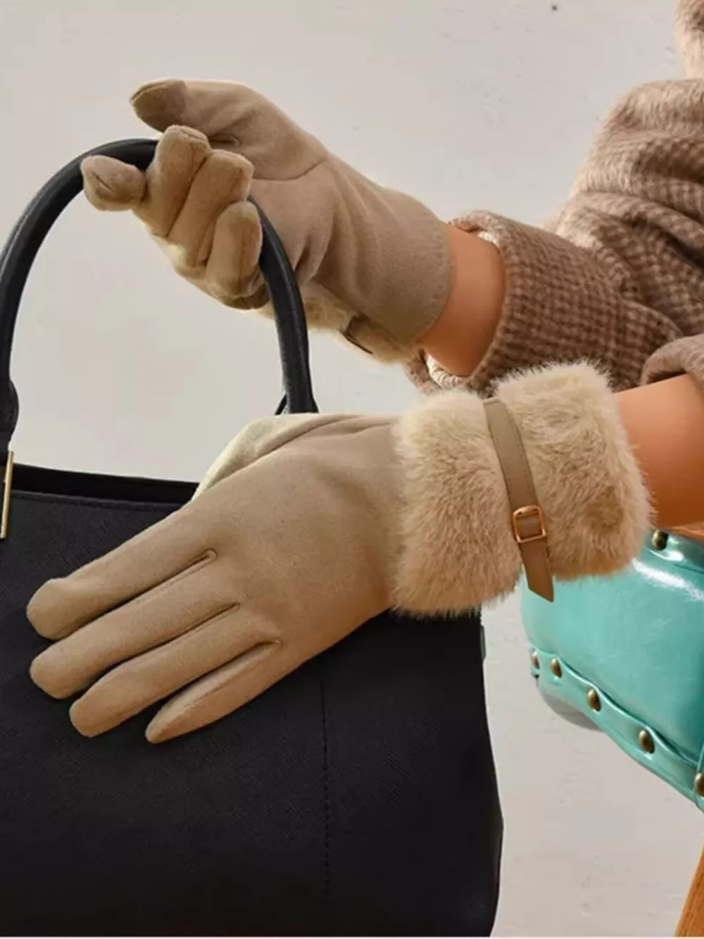 Faux Fur Cuff Gloves, image 6