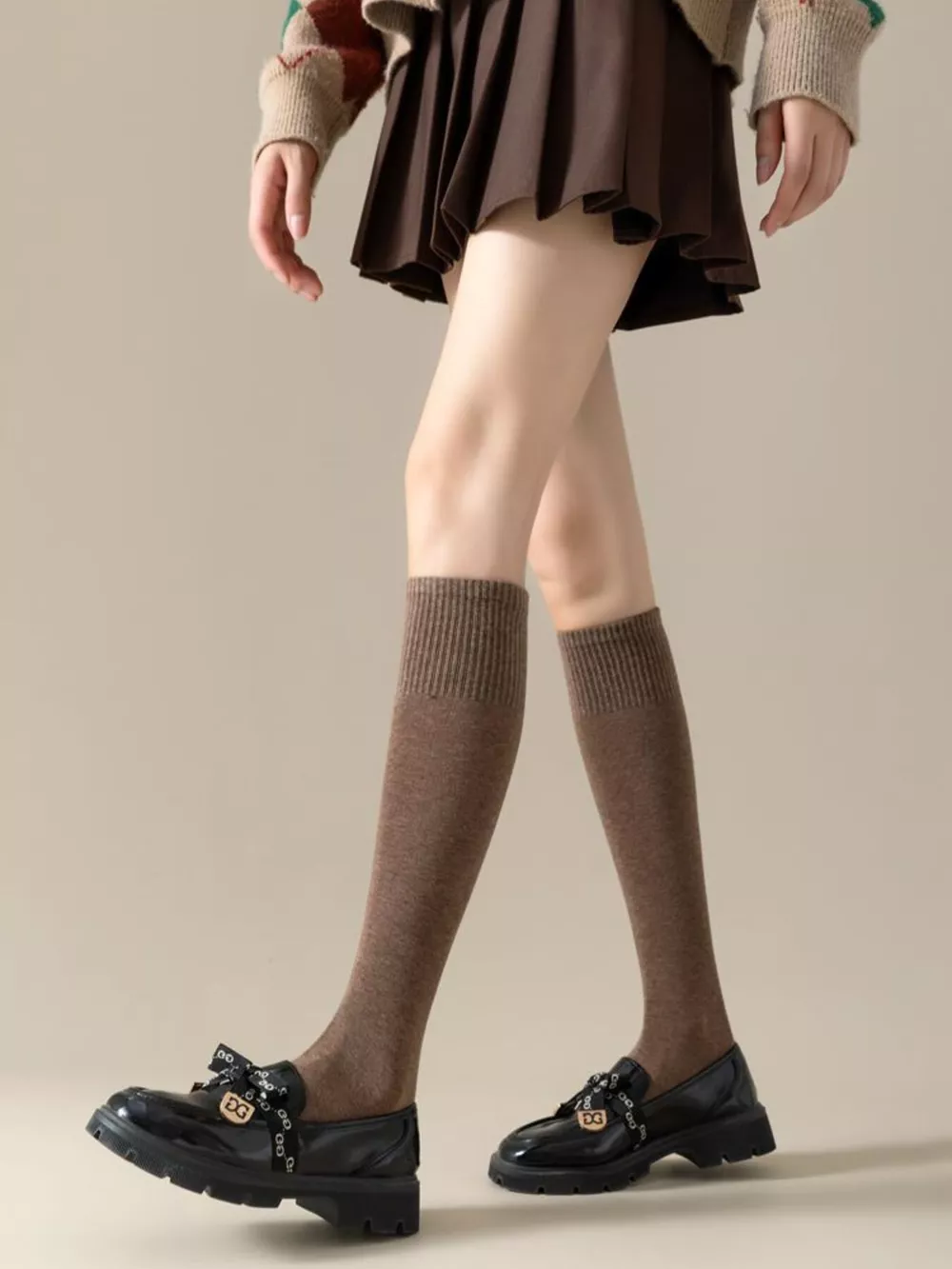 Ribbed Knee-High Socks, image 12