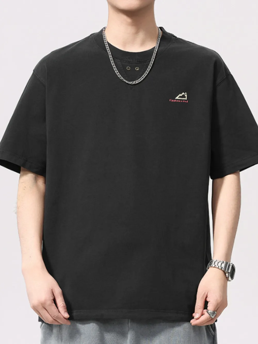 Men's Plus Size Round Neck Short Sleeve T-Shirt