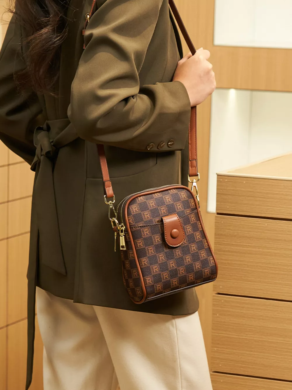 Printed PU Leather Crossbody Bag, image 9