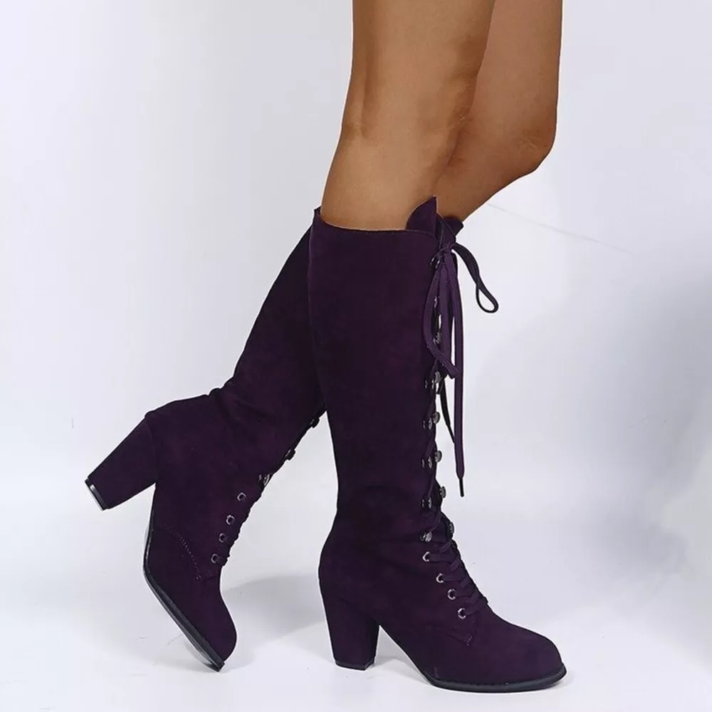 Lace Up Block Heels Boots, image 11