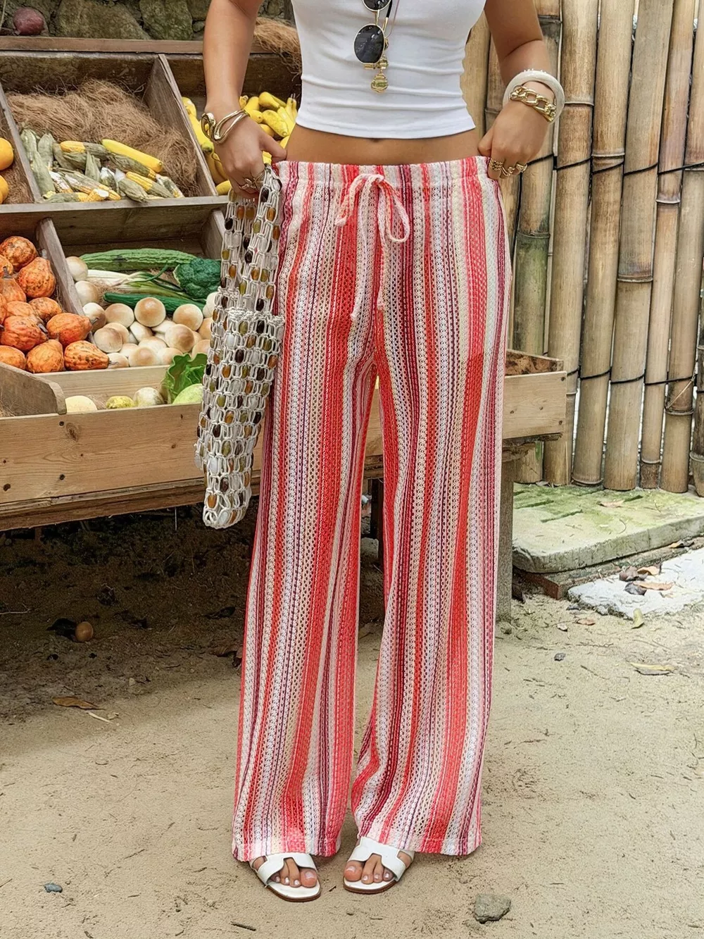 Striped Wide-Leg Pants, image 3