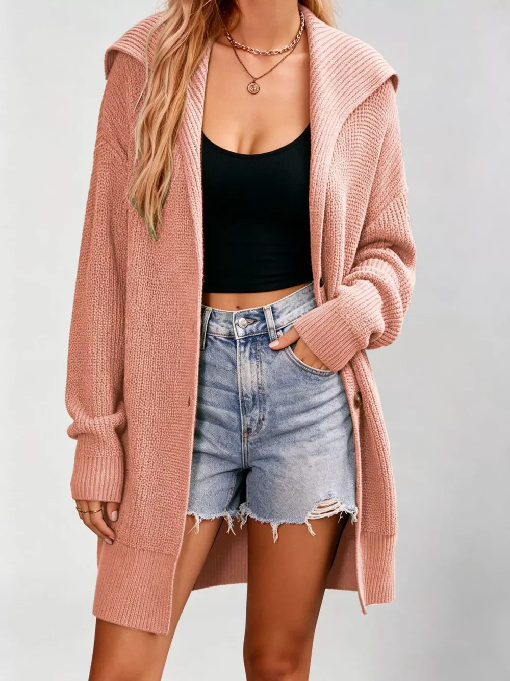 Button Up Longline Cardigan, image 5
