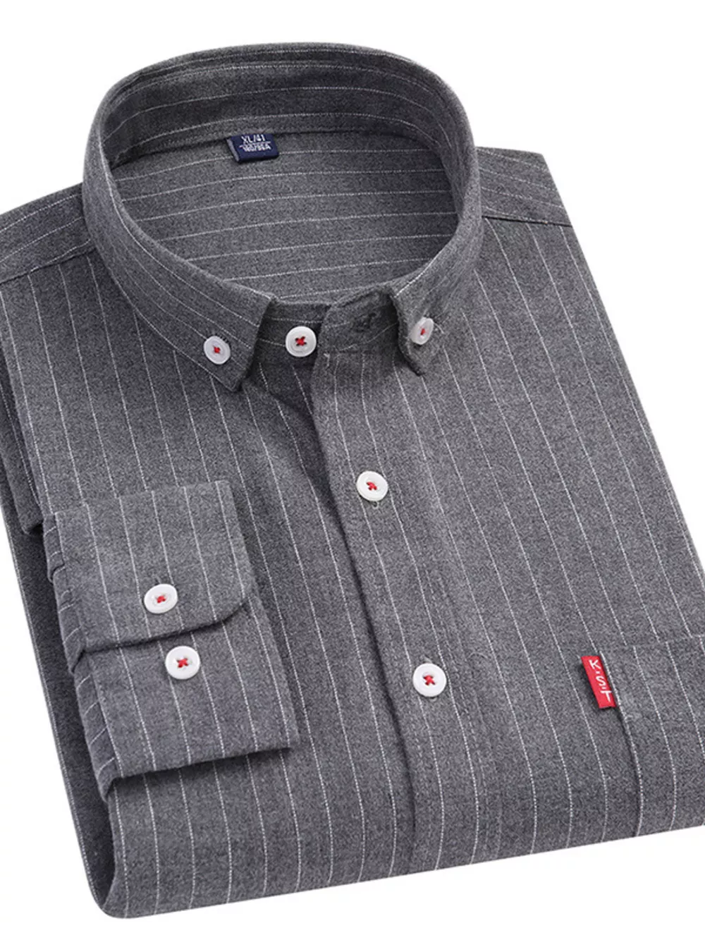Men's Full Size Striped Long Sleeve Casual Shirt Plus Size, image 4