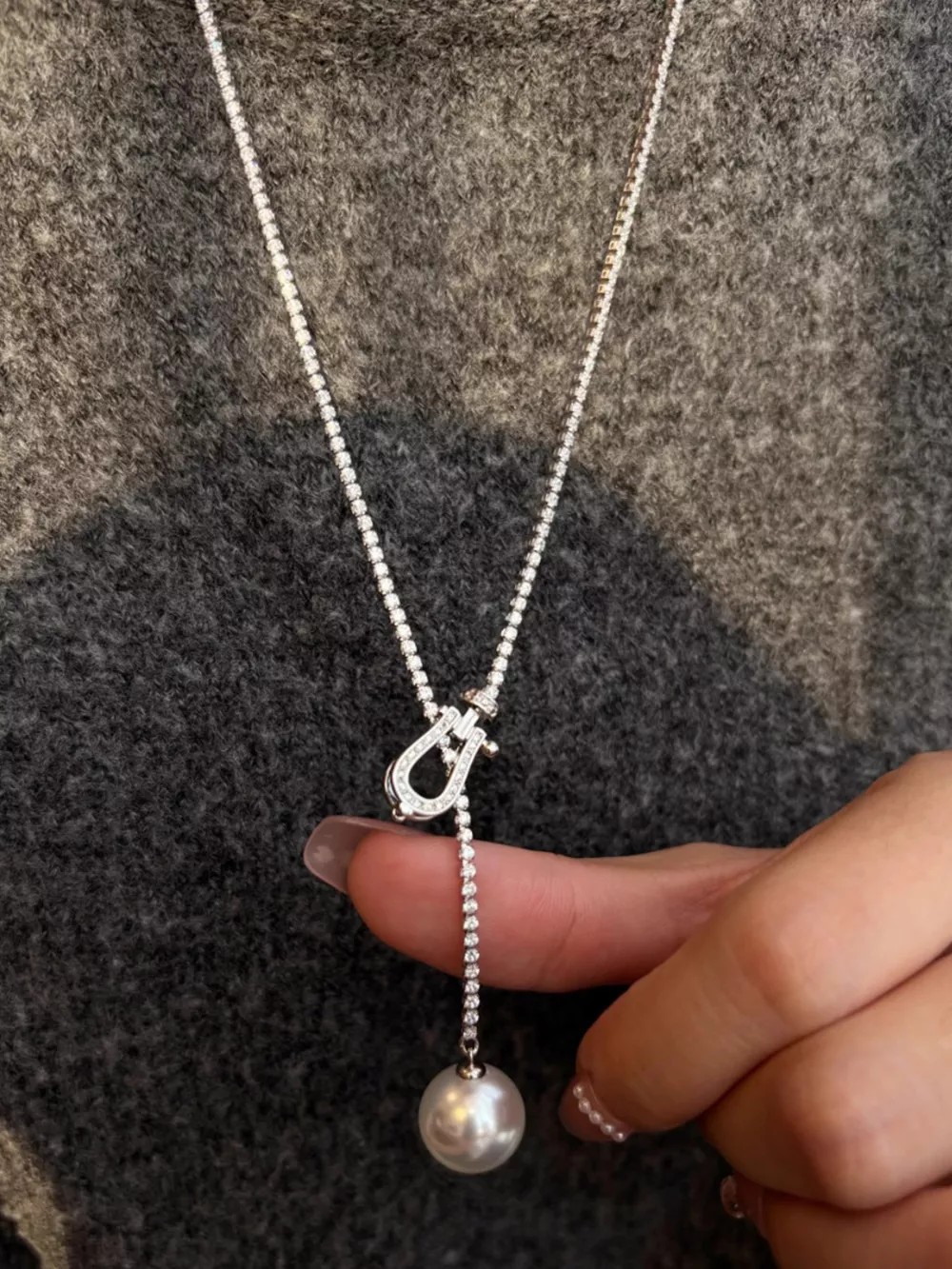 Alloy Pearl Drop Y-Necklace, image 6