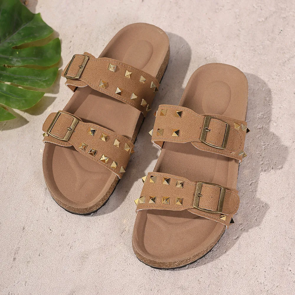 Studded Double Buckle Sandals, image 6