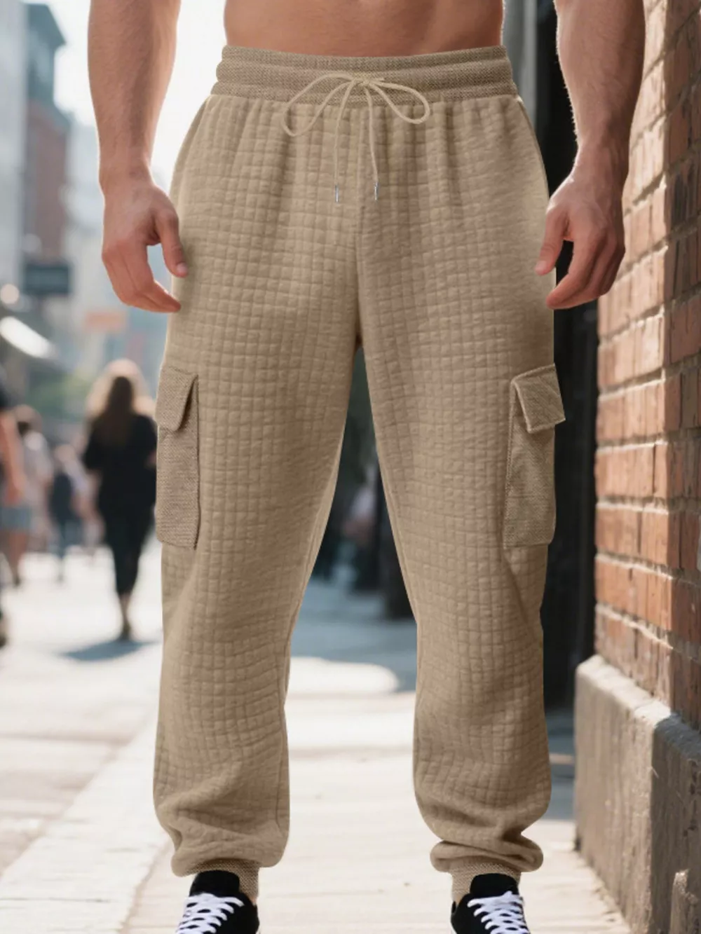 Men's Full Size Textured Cargo Joggers Plus Size, image 9
