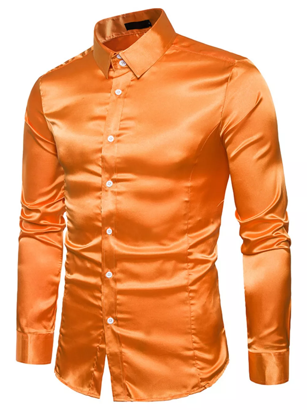 Men's Satin Long Sleeve Shirt, image 13