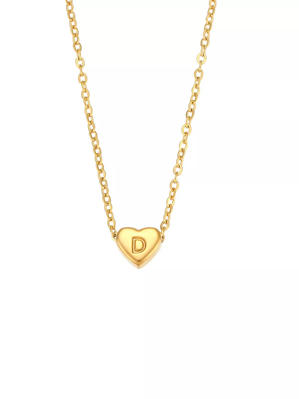 18K Gold-Plated Letter Heart Necklace, image 7