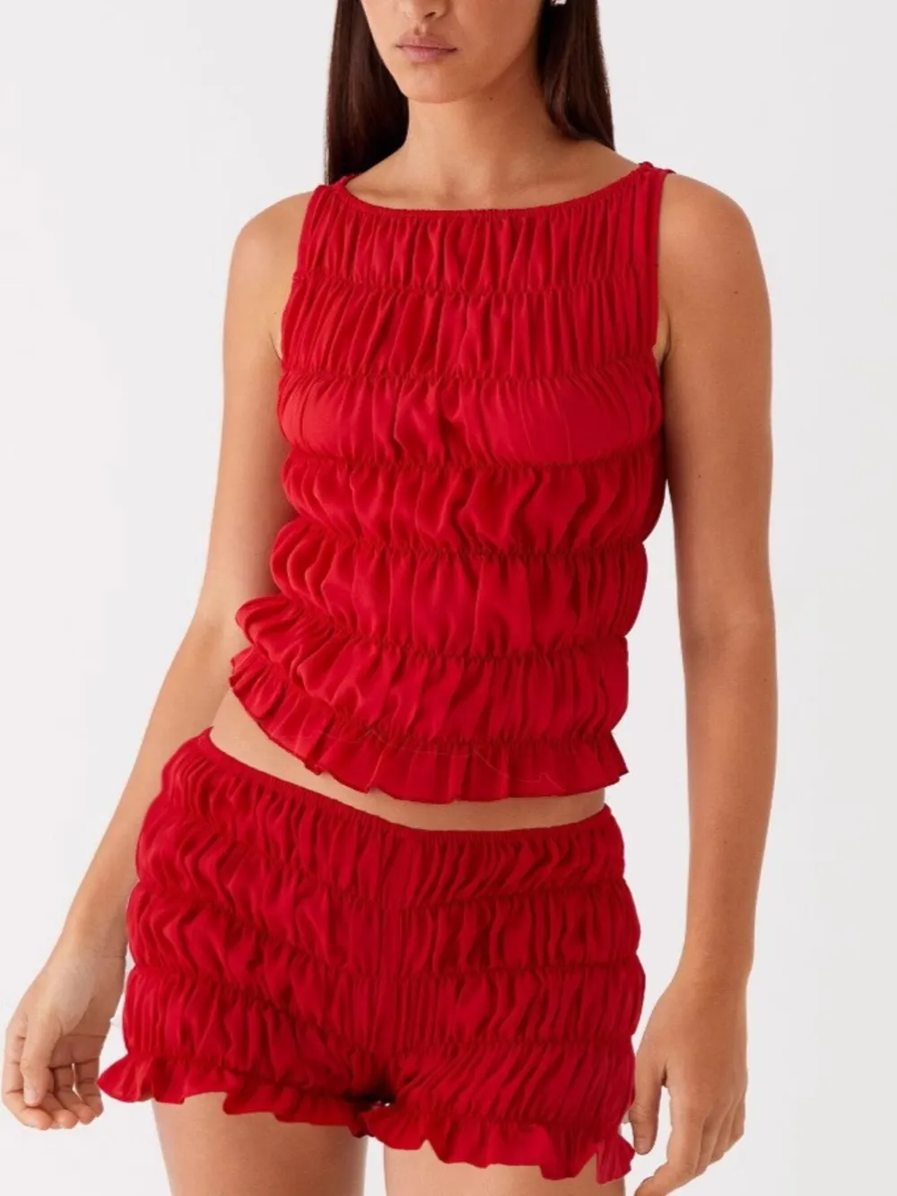 Ruched Texture Tank and Shorts Two-Piece Set, image 20