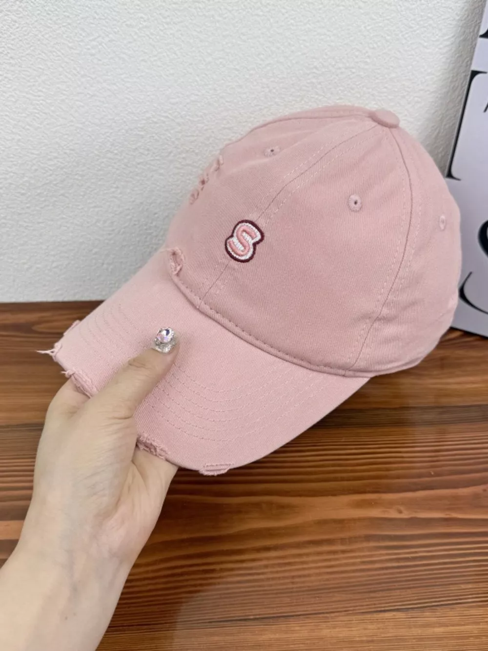 Distressed Embroidered Baseball Cap, image 2
