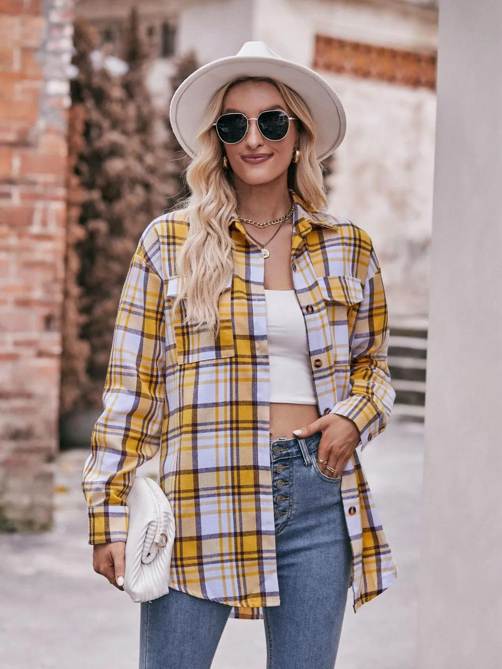 Plaid Button-Down Long Sleeve Shirt, image 30