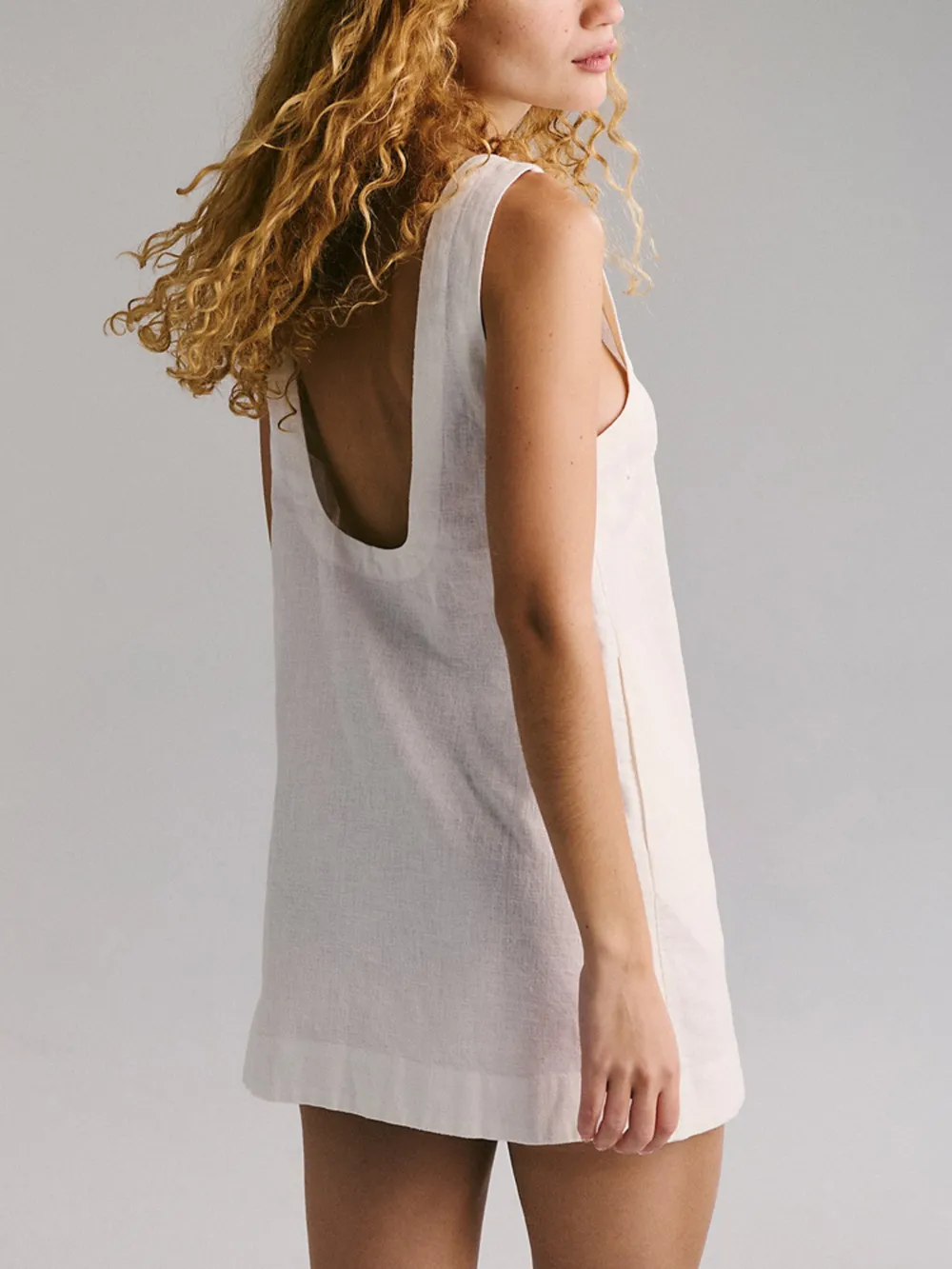 Backless Sleeveless Denim Mini Dress, image 6