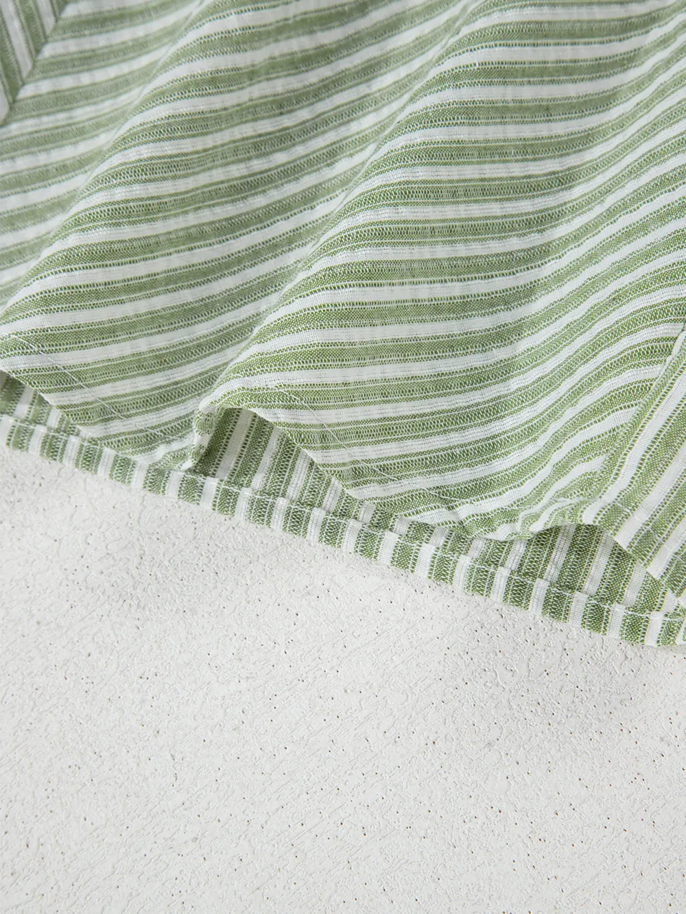 Stripe Textured Round Neck Short Puff Sleeve Blouse, image 6
