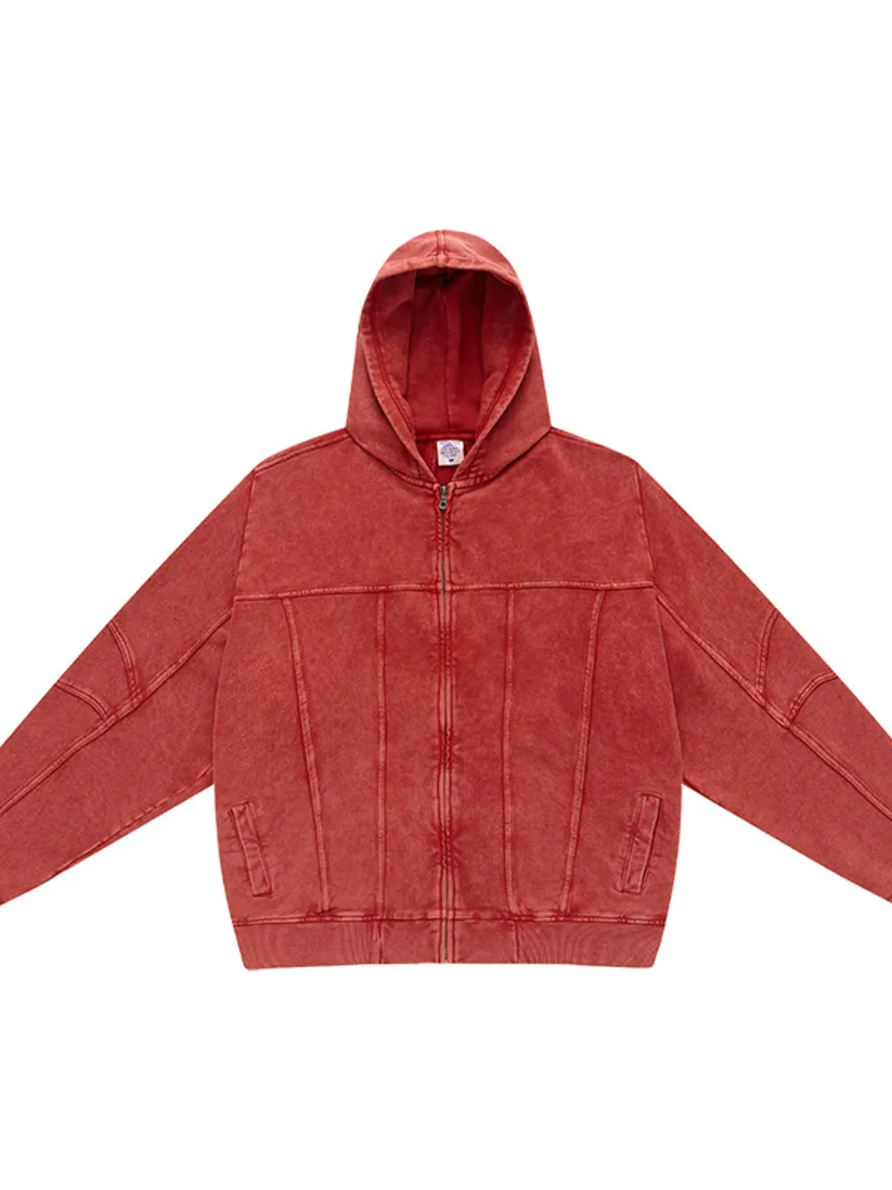 Men's Washed Zip Up Casual Hoodie, image 3