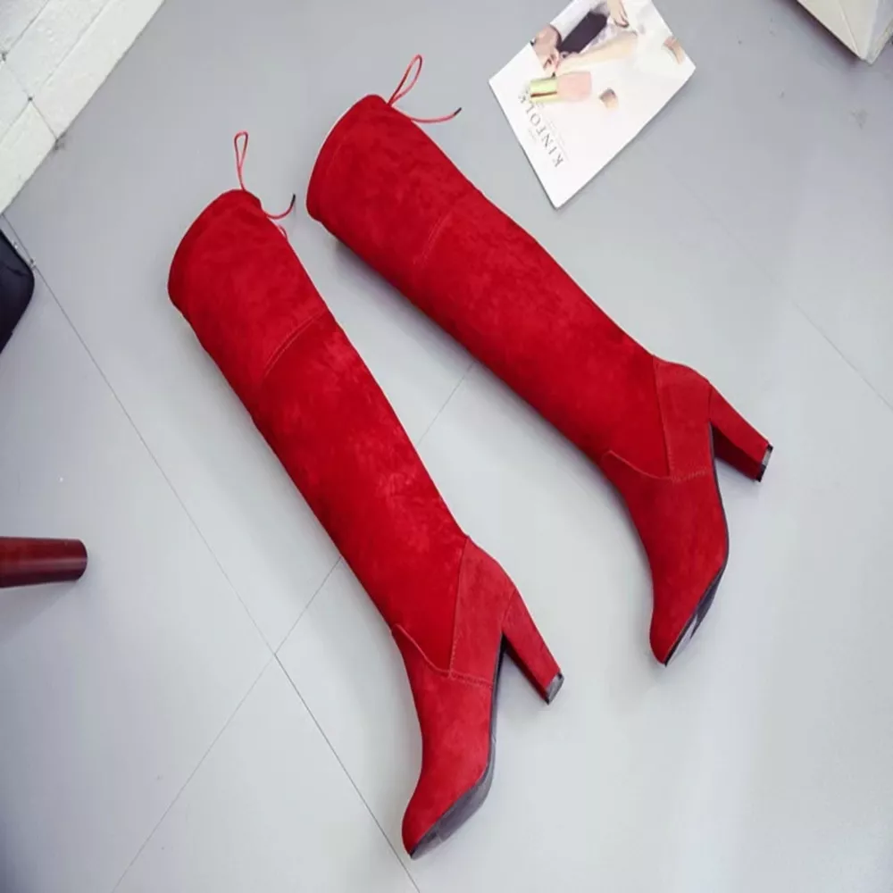 Round Toe Block Heels Boots, image 7