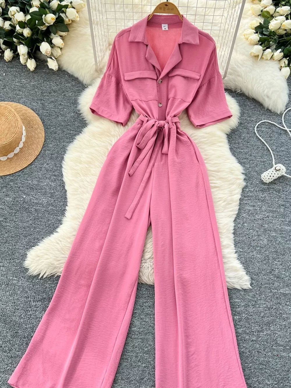 Tie Waist Wide Leg Jumpsuit, image 23