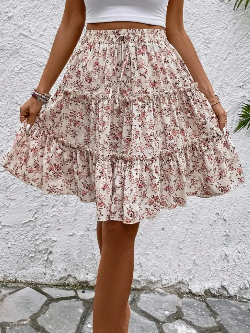 Floral Print Midi Skirt, image 12