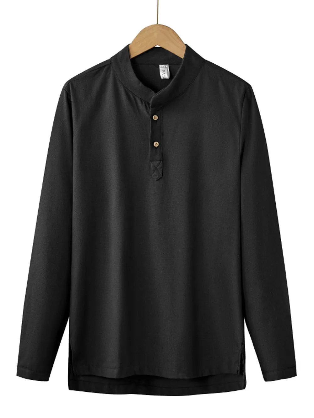 Men's Plus Size Button Detail Long Sleeve Blouse, image 9